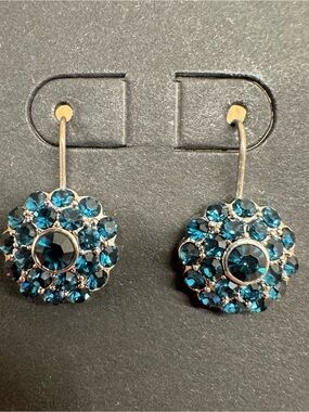 Banana Republic Blue Crystal Cluster Drop Earrings - Women Jewelry
